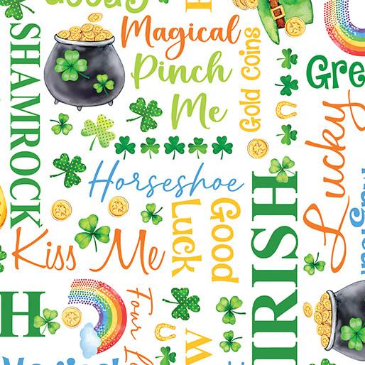 Shamrocks & Shenanigans Lucky Words - White