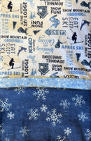 Snow Mountain - Blue Flannel  Pillowcase Kit