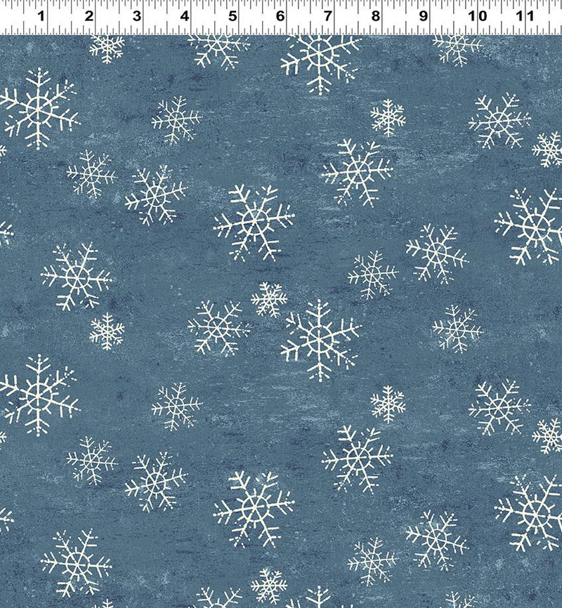 Snow Mountain Flannel Snowflakes - Dark Denim