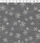 Snow Mountain Flannel Snowflakes - Dark Grey