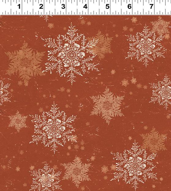 Snow Mountain Snowflakes - Dark Rust – Bits 'n Pieces Quilt Shop