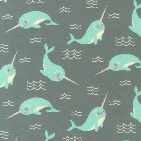 Snow Snuggle Flannel Narwhals - Charcoal