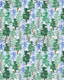 Snowflake Wishes Wintery Forest - Light Blue