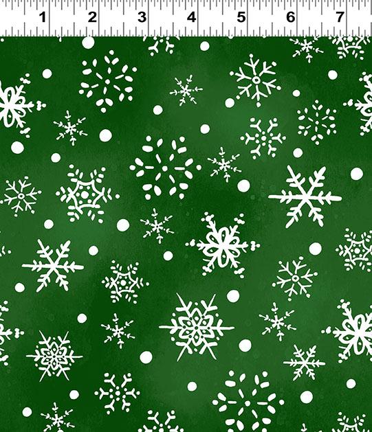 Snowman Christmas Snowflakes - Green