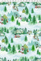 Snowman Christmas Toile - Light Teal