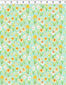 Spring Cheer Daffodils - Light Teal