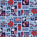 Star Spangled Beach Irregular Patch - Chambray