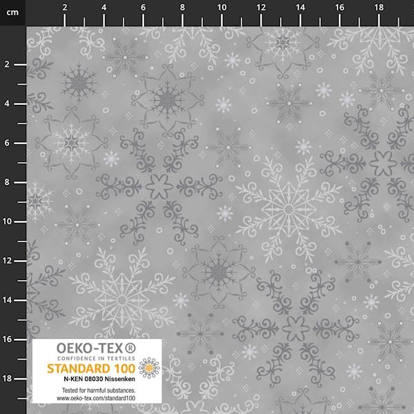 Stof We Love Christmas Big Snow Crystal - Grey/Silver