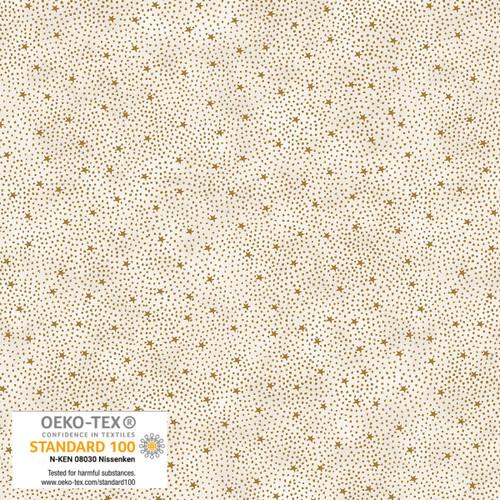 Stof We Love Christmas Stars & Dots - Cream/Gold