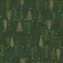 Stof We Love Christmas Trees - Green/Gold