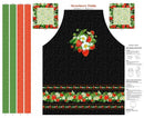 Strawberry Fields 36" Apron Panel - Black
