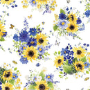 Sunflower Bouquets Tossed Bouquets - White