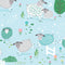 Sweet Little Lamb Scenic - Sky Blue