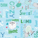 Sweet Little Lamb Sweet & Cozy Words - Sky Blue