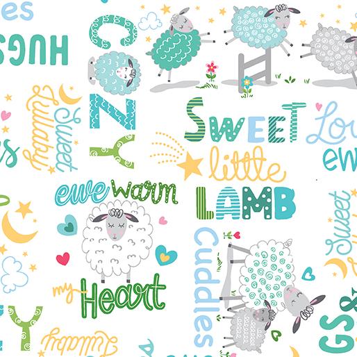 Sweet Little Lamb Sweet & Cozy Words - White