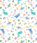 Swim With Me Ocean Life - White
