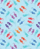 Swim With Me Seahorses - Light Blue