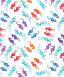 Swim With Me Seahorses - White