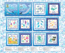 Swim With Me Starfish 35" Book Panel - Multi