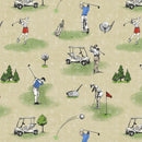 Tee Time Golfing Toile - Dark Butter