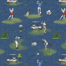 Tee Time Golfing Toile - Dark Denim