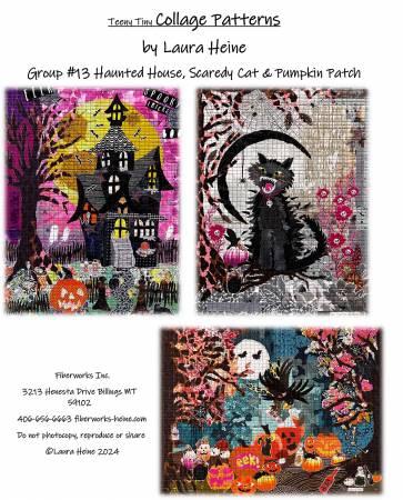 Teeny Tiny Collage Pattern Group 13 Haunted House, Scaredy Cat & Pumpkin Patch