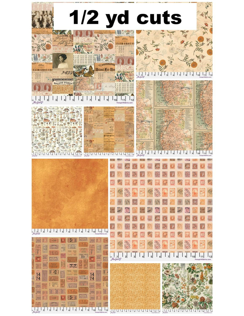 Tim Holtz Palette Orange 1/2 yard cut bundle - 10 pcs