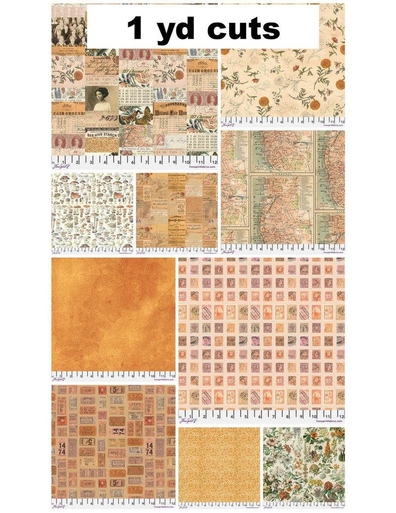 Tim Holtz Palette Orange 1 yd cut bundle - 10 pcs