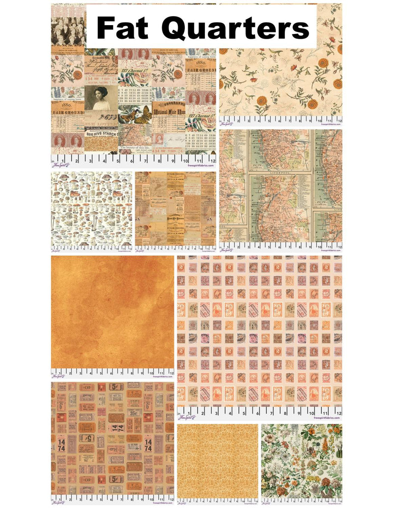 Tim Holtz Palette Orange Fat Quarter Bundle - 10 pcs