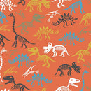 Totally Roarsome Flannel Skeleton Scatter - Orange