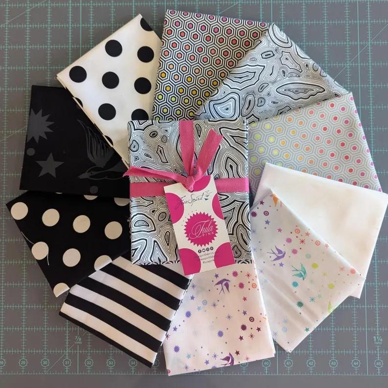 Tula Pink True Colors Graphite FQ Bundle - 10 pcs – Bits 'n Pieces ...