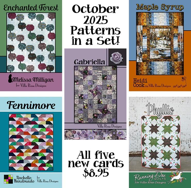 Octobe Rpatterns Villa Rosa Monthly Patterns October 2025 – Bits 'n Pieces Quilt Shop
