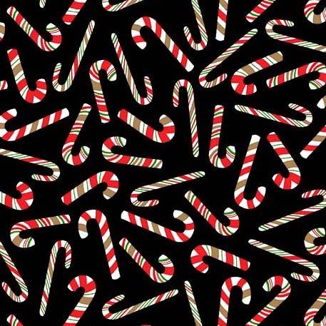 Vintage Holidays Candy Canes Black