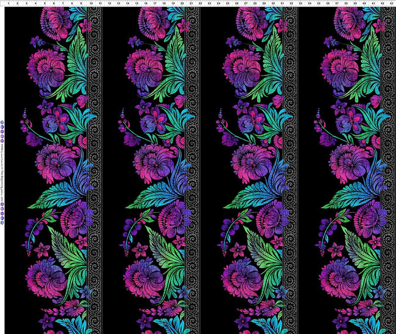 Vivid Border Print - Jewel