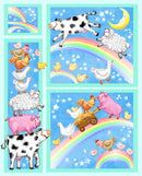 Wee Ones Over the Rainbow 36" Panel - Blue
