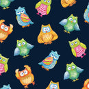 Wee Ones Owls Allover - Navy