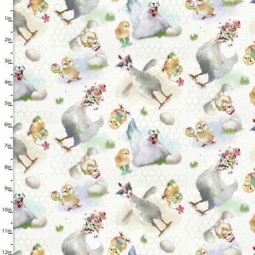 Welcome Funny Farm Hens - White