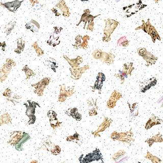 Whiskers & Paws Tossed Dogs - White