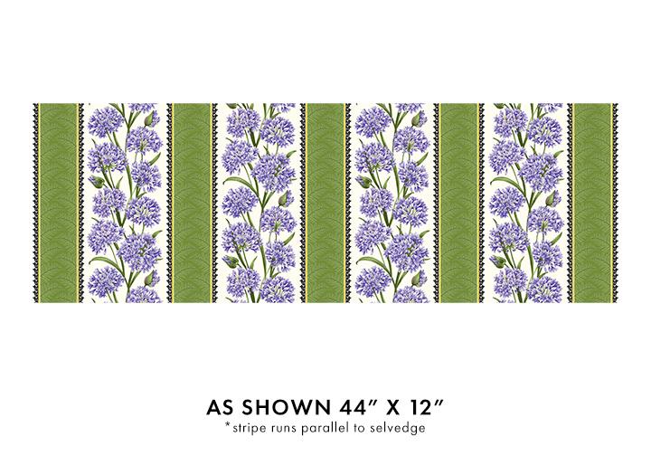 Whispering Lilies Border Stripe - Multi 1.5 yard cut