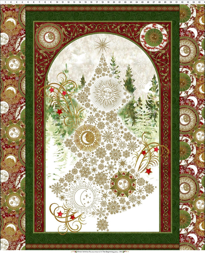 Winter Solstice II 36" Panel - White/Gold