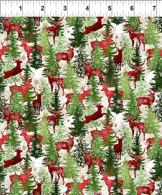 Winter Solstice II Deer - Multi/Gold