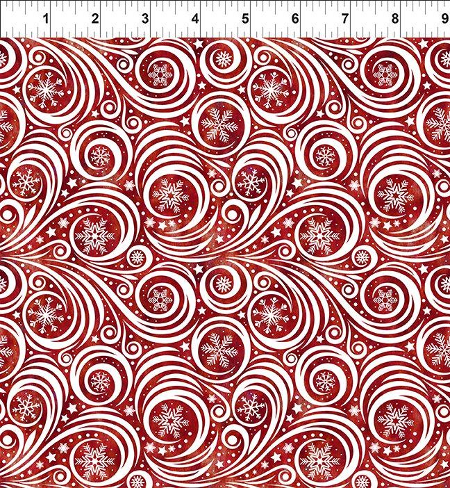 Winter Solstice II Snow Swirl - Red/White
