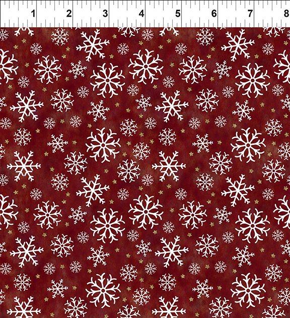 Winter Solstice II Snowflakes - Red/Gold