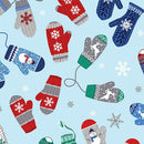 Winter Wonder Comfort Flannel Cozy Mittens - Light Blue