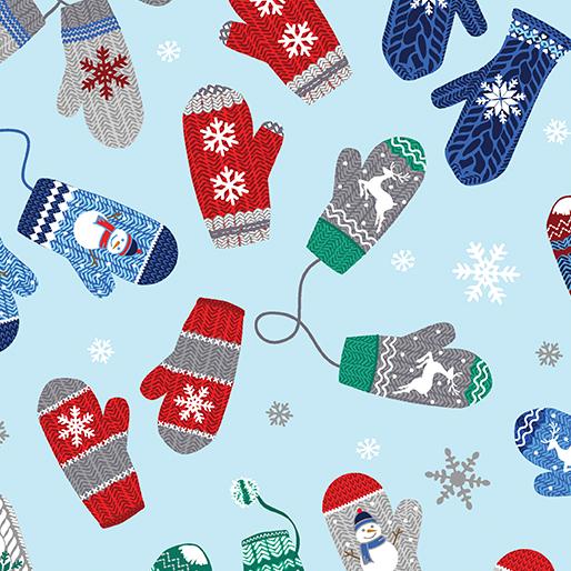 Winter Wonder Comfort Flannel Cozy Mittens - Light Blue