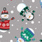 Winter Wonder Comfort Flannel Happy Snowmen - Gray