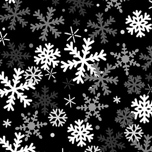 Winter Wonder Comfort Flannel Winter Snowflakes - Black