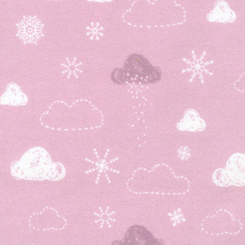 Winter's Day Flannel Snow - Mauve