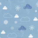 Winter's Day Flannel Snow - Periwinkle