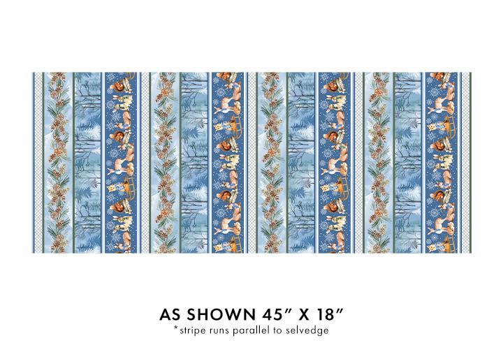 Woodland Wonderland Border Striipe - Blue